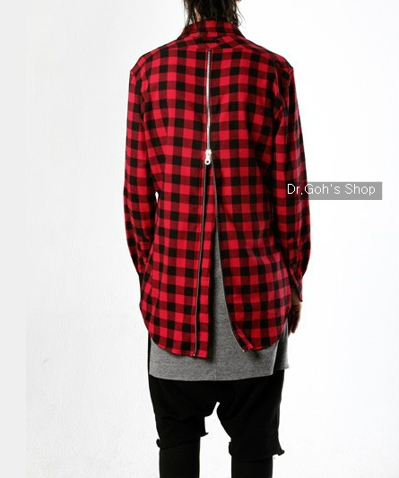 zipper flannel shirt