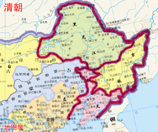 청나라 오대장군(五大將軍)의 관할구역은?